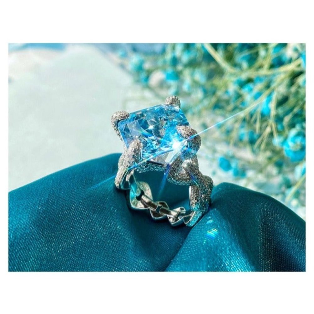 Natural Aquamarine Topaz Ring